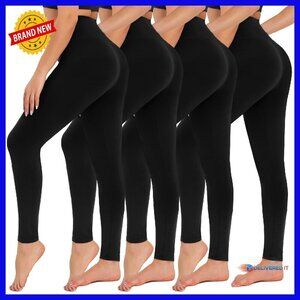 High Waisted Tummy Control Yoga Pants 4 Pack Plus Size Workout Leggings